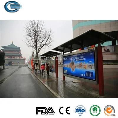 Huasheng Bus Shelter Glass China Advertising Bus Stop Shelter Suppliers Best Price Steel Structure Bus Shelter with Advertise Light Box