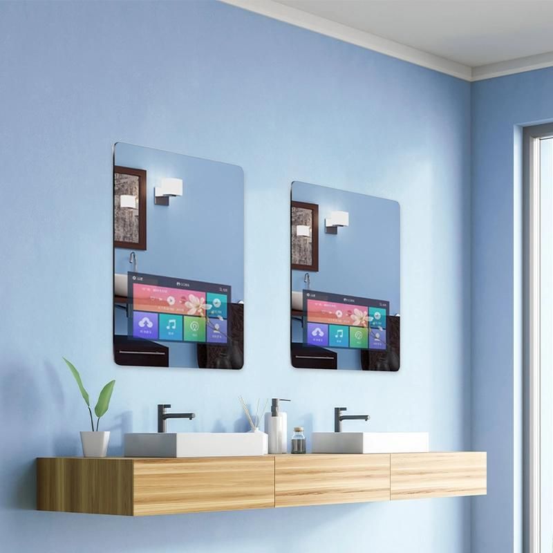 Smart Mirror 18.5 Inch Interactive Bathroom TV Mirror Intelligent Magic Mirror Glass Touch Screen Mirror for Hotel Smart Home