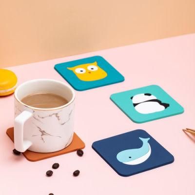 Placemats Absorbent, Ceramic Stone Cork Backing Eco-Friendly Paper Cup Tablemat for Advertising Gifts Home Accessories PVC Rubber Coaster