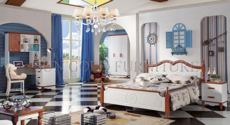 Furniture Bedroom Double Bed Design Used Kids Bedroom Sets (SZ-BT905)