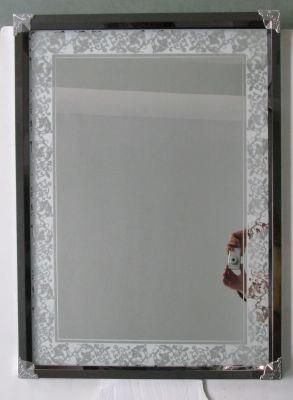 Stainless Steel Framed Silver Wall LED Laminated Bathroom Glass Mirror