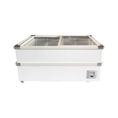 580L Double Glass Door Ice Cream Showcase Seafood Chest Display Freezer (SD/SC-580)