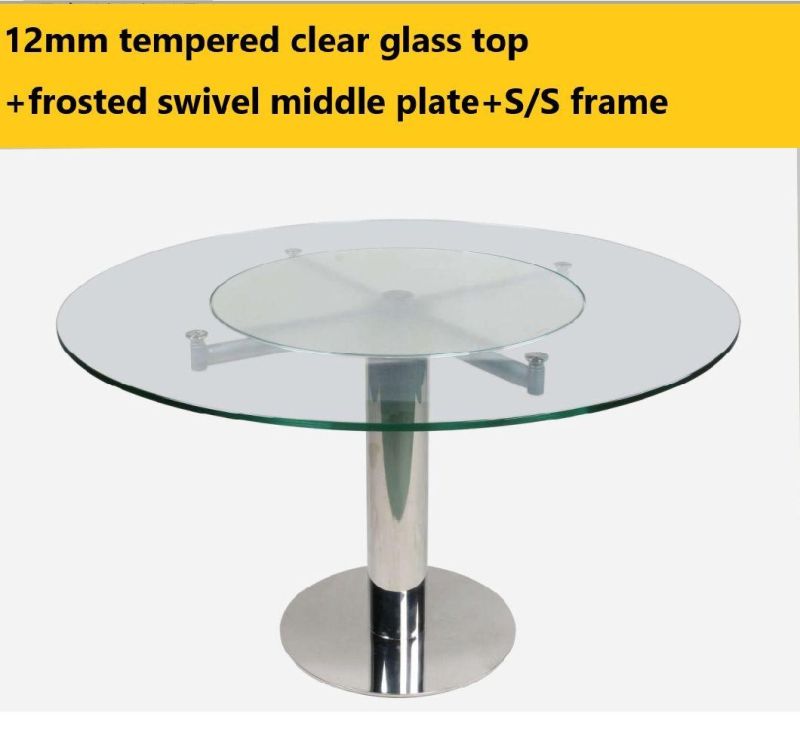 Dining Furniture Swviel Glass Table Dining Table