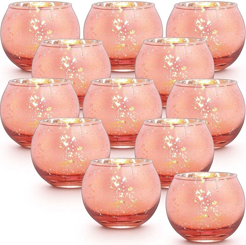 Home Decoration Glassware Marbling Glass Candle Holder Candle Jar Candle Holder