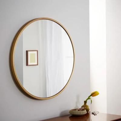 Home Decor Round Antique Brass Metal Frame Framed Mirror Bathroom Mirror
