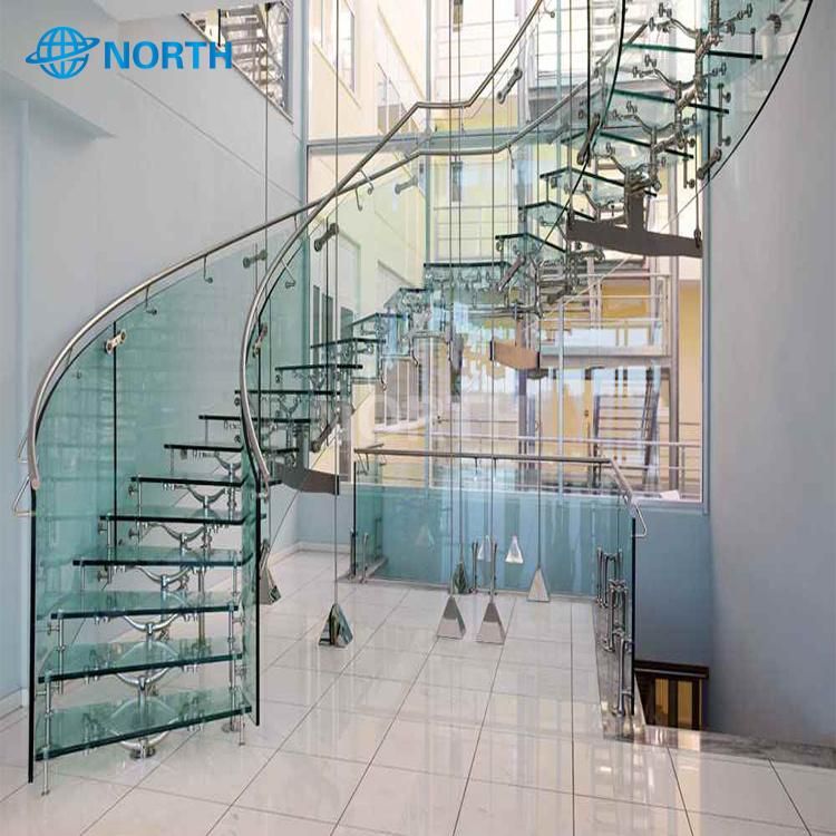 Manufracture Toughened Laminated Frameless Stair Glass Railing Prices