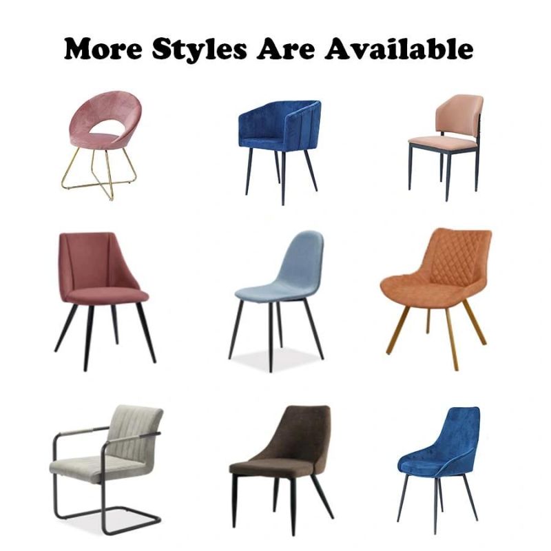 Modern Style Furniture Office Home Dinner Chair Table Set PU Leather Steel Dining Room Chair