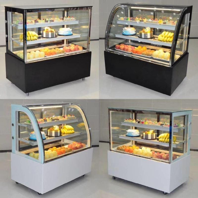 R134A Front Curved Single Temperature Cake Showcase for Cafe