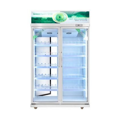 Commercial Double Side Glass Door Display Showcase Cooler