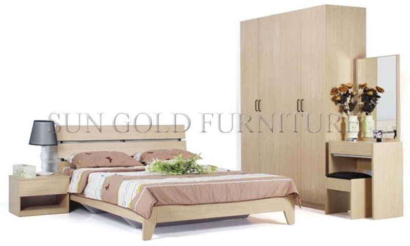 Luxury Hotel Wood Bed Cheap Used Bedroom Furniture Sets (SZ-BT001)