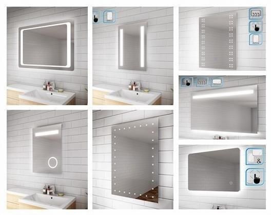 Backlit LED Mirror Illuminated Bathroom Mirror with Light Sensor LED Bath Mirror
