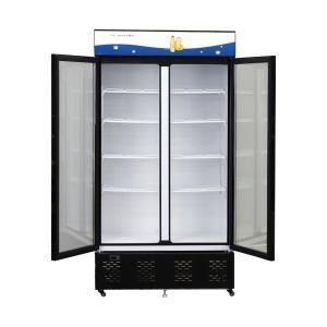 1027L Fan Cooling Commercial Display Refrigerator Swing Single Glass Door Black/White Cooler Freezer Beverage Upright Showcase
