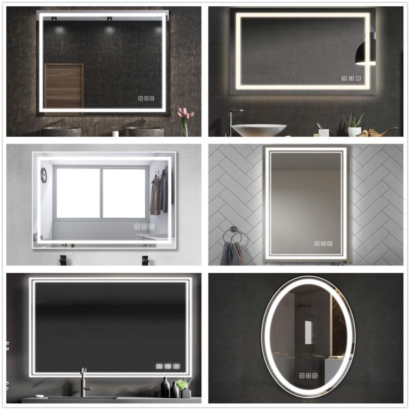 Sally Mirror Glass Luxury Interior Mirror U L CE 500 X 700 mm Wall Mounted LED Bathroom Mirror with Lights