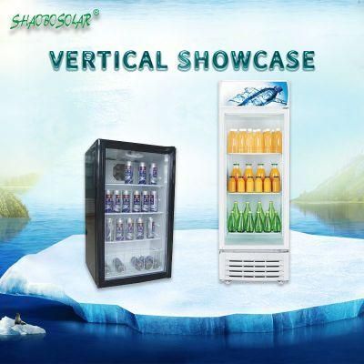 Refrigerator Solar DC Appliances Commercial Cooler Display Show Case 236liters