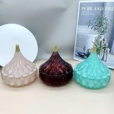 Wholesale Clear Candle Jar Glass Candle Holders, Glass Candle Stick with Lid for Candle Making