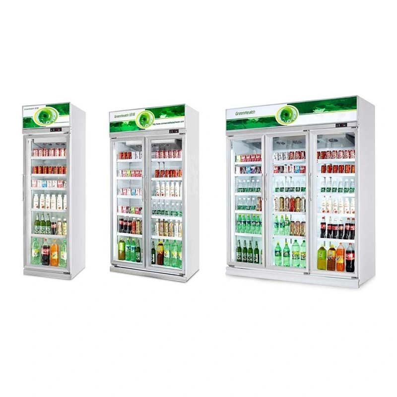 Wholesalepepsi Glass Door Cola Showcase Refrigerator Green Energy Drink Display Fridge