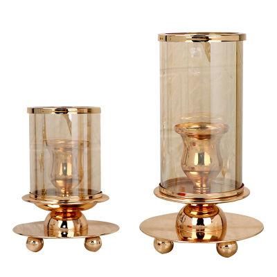 Metal and Glass Decorative Candle Holder for Living Room Bed Room Decor