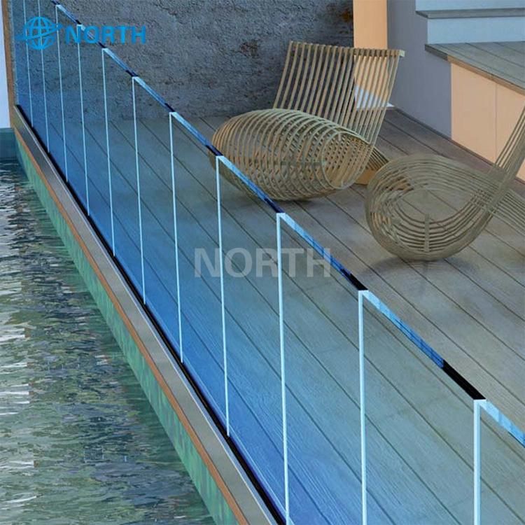 Aluminum Standoff Railing Glass System Stainless Steel Balustrade Glass System