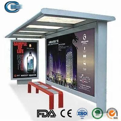 Huasheng Bus Station Ads China Bus Metal Stop Shelter Manufacturer New Style Solar Bus Stop Advertising Bus Station Advertising Shelter