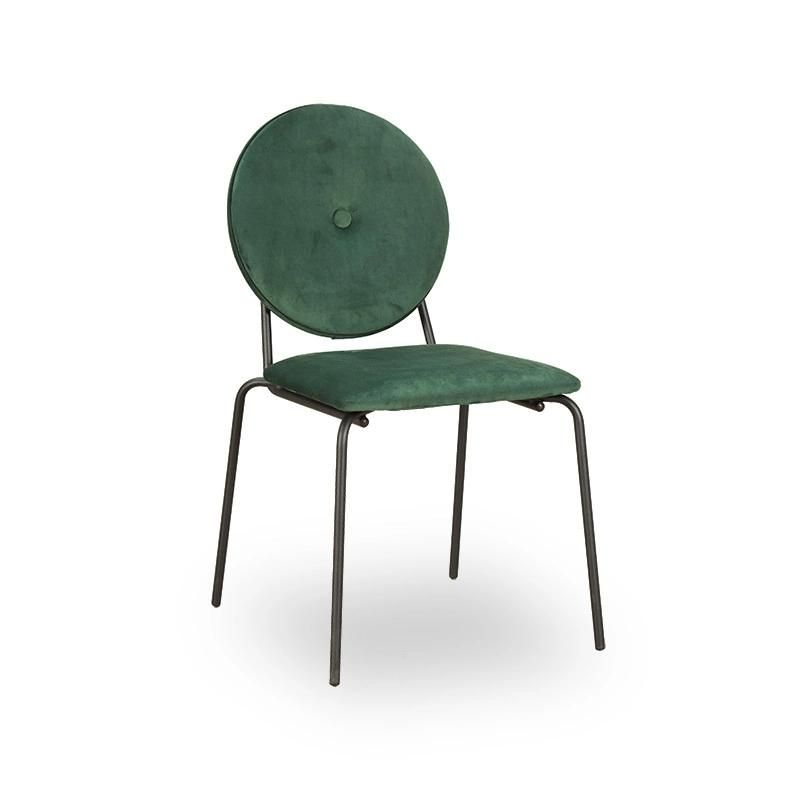 Home Outdoor Furniture Rental Fancy Round Back Green Dior Wedding Restaurant Banquet Velvet Steel Chair