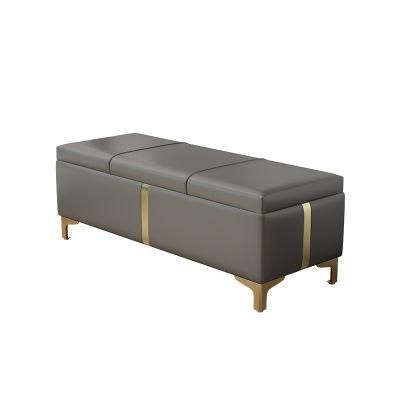 Luxury Modern PU Leather Upholstered Entryway Bed Ottoman Bench for Living Room