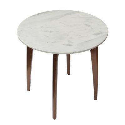 Nordic Modern Round Mini Metal Coffee Table Tables with White Marble