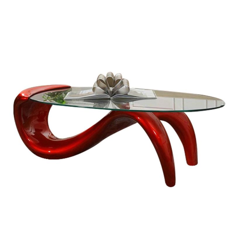 Bespoken Hotel Furniture Steel Glass Exotic Coffee Tea Table Design