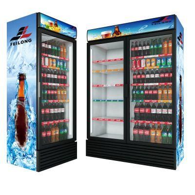 298L Single Double Glass Door Display Fridge Showcase Refrigerator