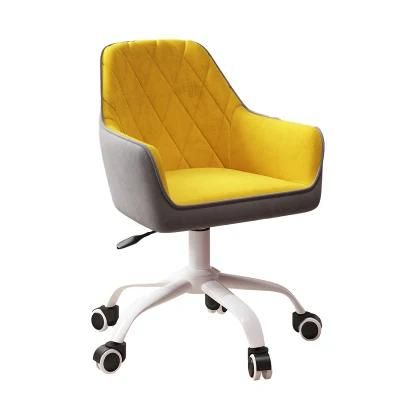 Modern Home Bedroom Office Furniture Velvet Fabric Dining Chair Leisure Swivel 360 Adjustable Office Chair