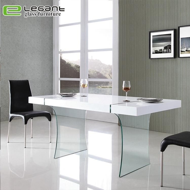 Tempered Glass Dining Table with MDF Top