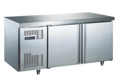 Commercial Two Door Back Bar Prep Counter Chiller Stainless Steel Refrigerator
