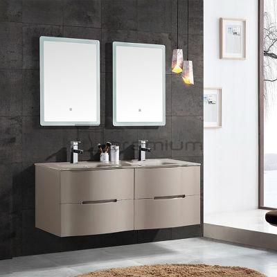 Hangzhou Vanity PVC Wall Mounted Double Sink Bathroom Cabinet with Soft Close Drawers Vanity Sp-5337