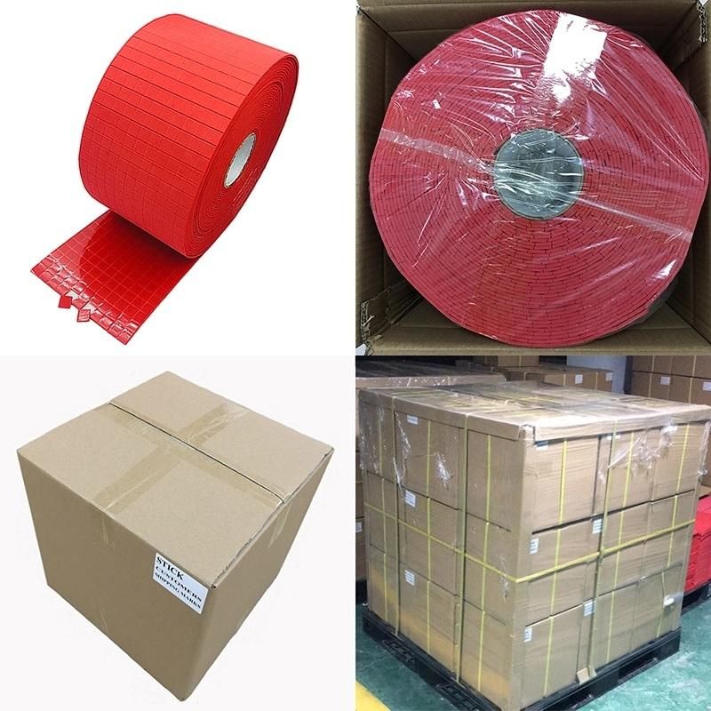 15*15*3+1mm Red EVA Rubber Pads with PVC Cling Foam of Glass Separator on Rolls