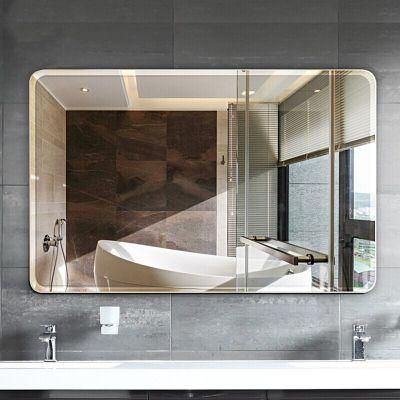 Silver Crystal Mirror Rectangle 3mm Beveled Mirror Polished Frameless Wall Vanity Mirror for Bathroom Bedroom Mirror