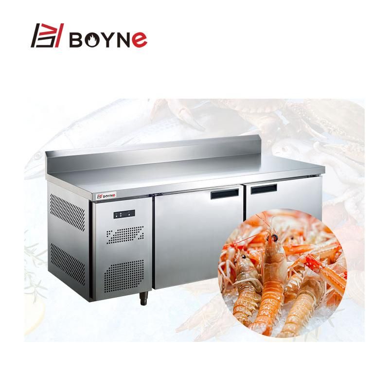 Fan Cooling Stainless Steel Counter Top Freezer Work Bench Customized Size