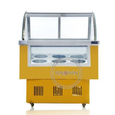 Chest Freezer Glass Door Chiller Fast Food Ice Cream Display Cooler Refrigerator Showcase Supermarket Deep Popsicle Freezer