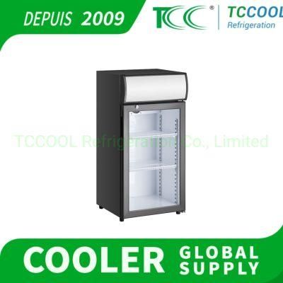 Counter Top Glass Door Show Case Beverage Mini Fridge Freezer for Convenient Stores Cans &Bottles Display