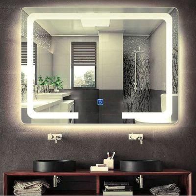 3000K 4000K 6000K Color Temperature Can Adjustable Hotel Wall Mounted Bathroom Backlit Mirror with Dimmer