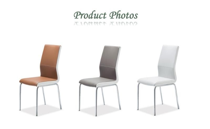 Wholesale Simple Style Home Furniture Dining Room Leather Metal Legs Dining Chair