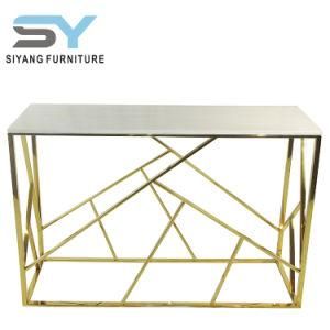 Home Furniture Stainless Steel Console Table Golden Decorative Table