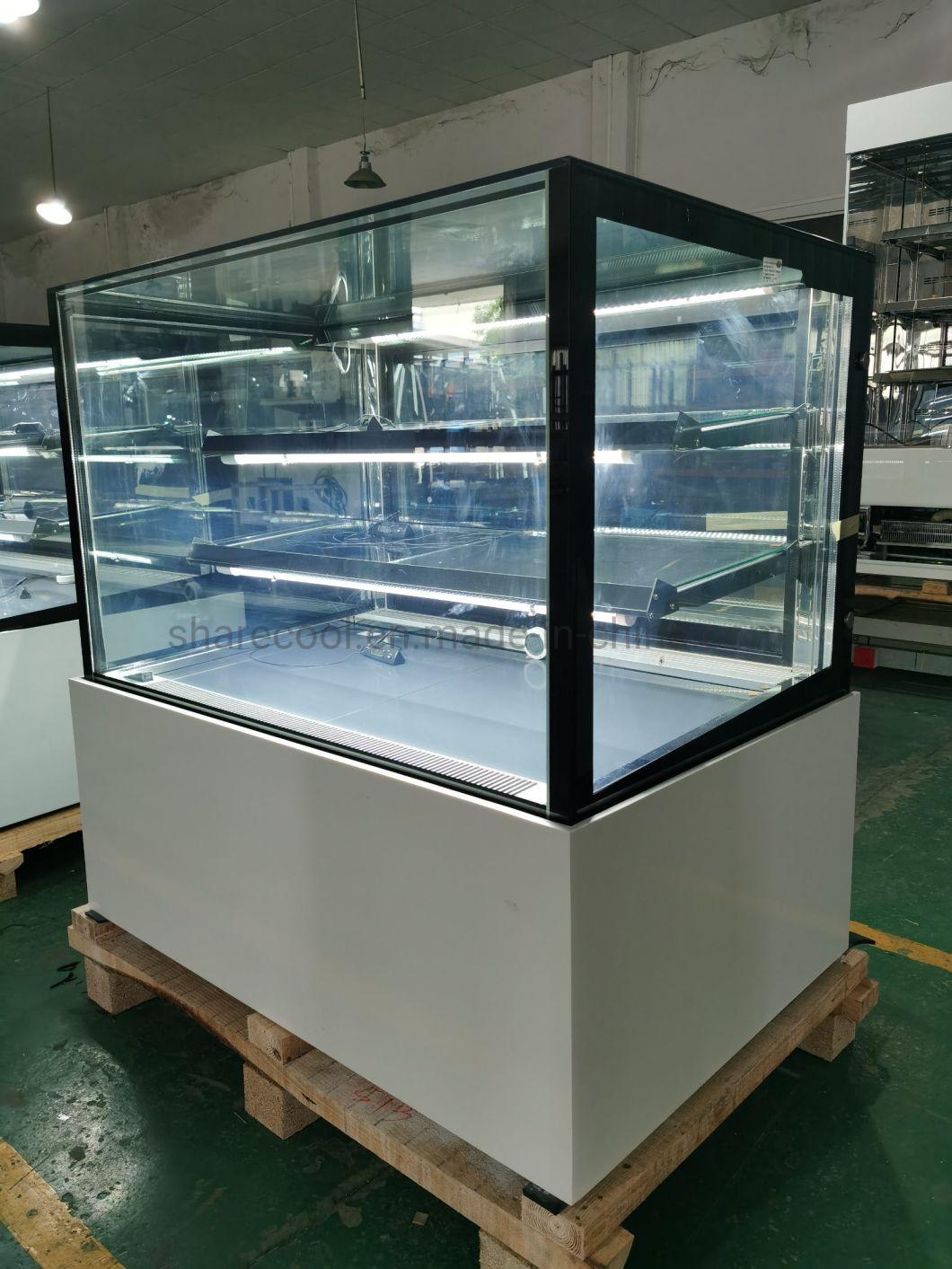 Stainless Steel Bottom Right-Angle Glass Door Cake Showcase