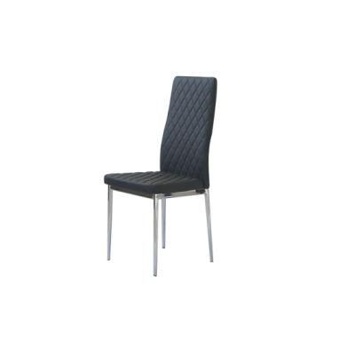 High Back Metal Dining Chair Restaurant Hotel Home PU Leather Dining Chair Furniture