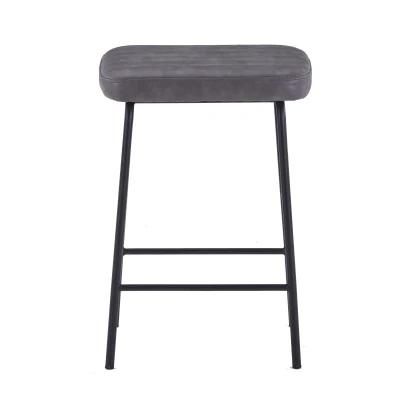 Wholesale New Designer Bistro Vintage PU Leather Wrought Iron Restaurant Bar Chair