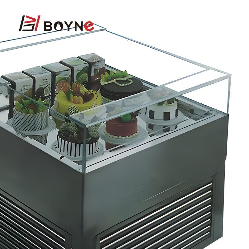 Commercial Bakery Shop Double Side Opened Cake Chiller Display Showcase Refrigeration