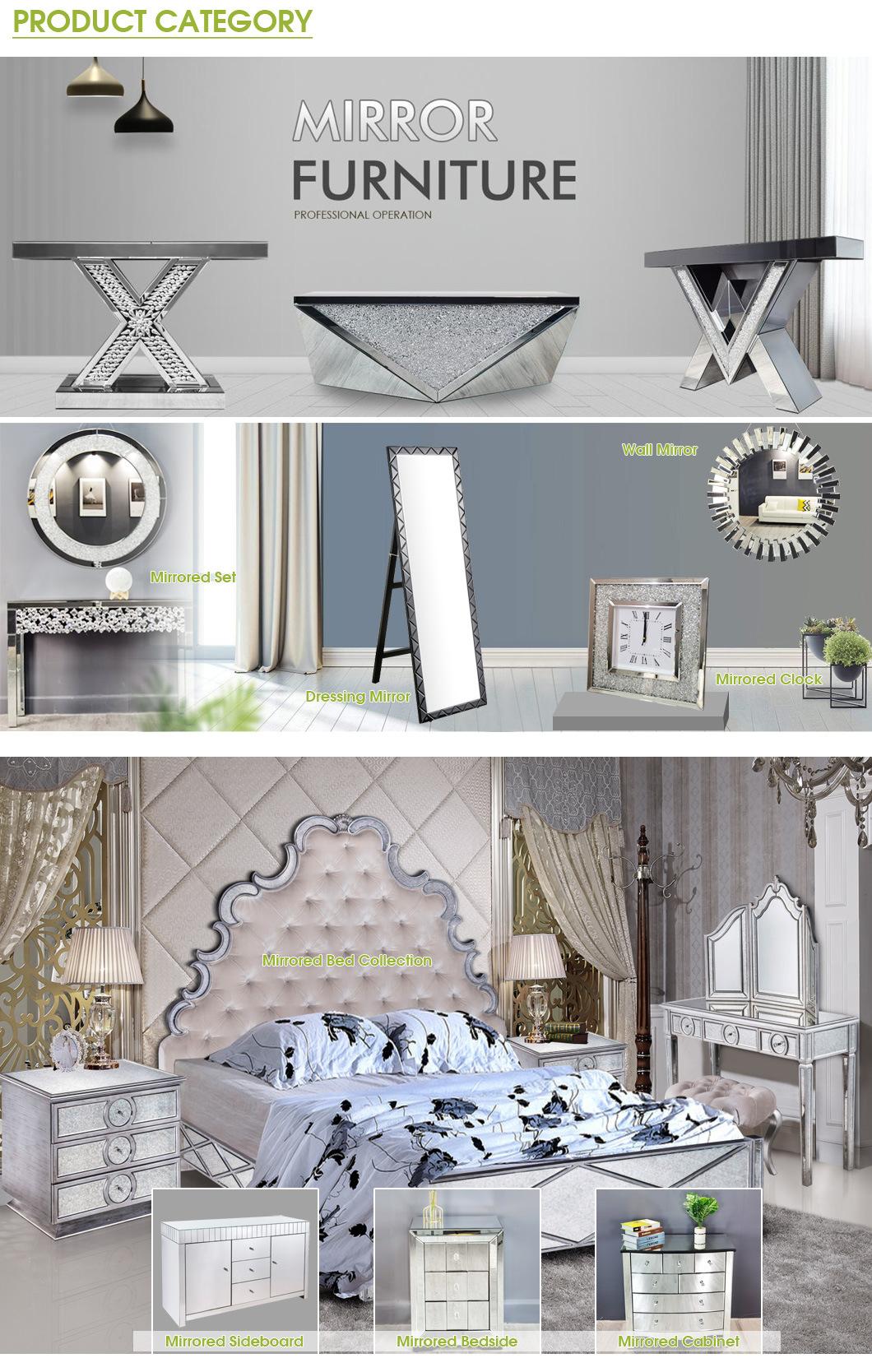 High Quality Modern Elegant Modern White Marble Tempered Glass Modern Hotel&Home Bedroom Furniture Set