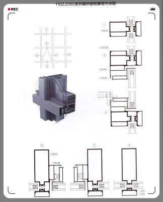 Prime Line Aluminium Aluminum Glass Curtain Wall System for Project