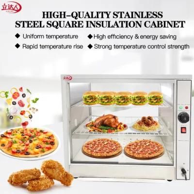 Commercial Restaurant Hot Snack Glass Fried Chicken Patty Pie a Pastry Electric Food Warmer Set Display Cabinet Showcase Counter