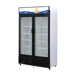 533L Bakery Display Beverage Double Door Refrigerator Showcase with Straight Glass