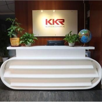 Acrylic Stone Solid Surface Semi-Circle Salon Reception Desk 0311