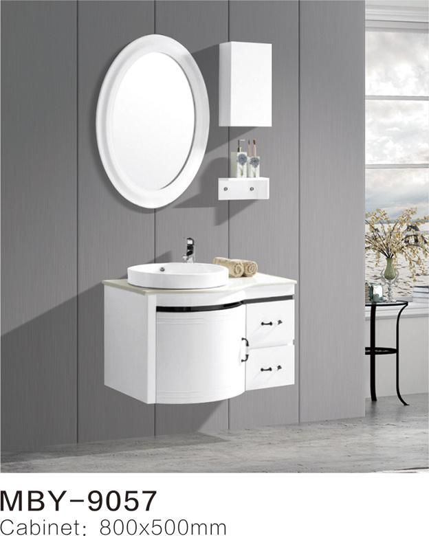 2022 New Design LED Bathroom Mirror Cabinet PVC Bathroom Cabinet Vanity